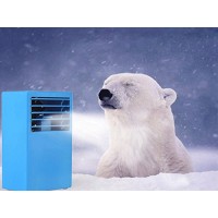 LOHOME Mini Desk Air conditioner Fan - 3 Speed Humidify and Cooler Fan Spraying Air Conditioning - Quiet Protable Bladeless Fan (Blue) - B072FRL2DG